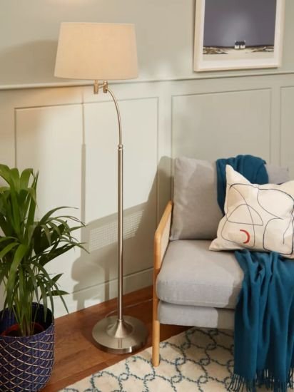 Swing Arm Floor Lamp, Nickel